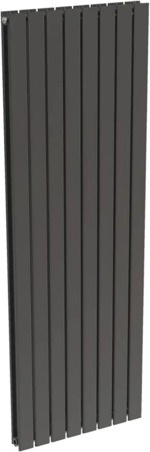 Radiateur mural vertical en acier anthracite 180x60 cm, 2464W, chauffage central, série NYTIA